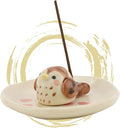 Hasegawa Fortune Sparrow Ceramic Incense Holder: Handcrafted Round Sparrow Design with Unique Expressions, Symbol of Luck - Height 0.79 inches, Plate Diameter 2.76 inches
