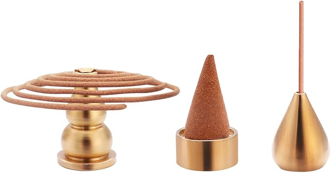 Brass Incense Burner, Incense Cone Holder, Coil Incense Holder, Incense Stick Holder, 3 Styles.
