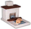 Incienso de Santa Fe - White Country Hearth Puppy with Yellow Lab Natural Wood Incense Burner, Includes 20 Piñon Incense Bricks - Made in The USA