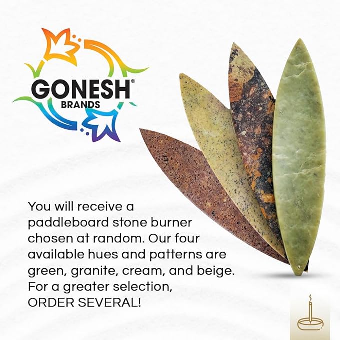 Gonesh - Incense Holder - Modern Home Decor - Stone Incense Burner - Paddleboard - Assorted Colors - 11.5” by 2.5” x .5”