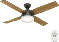 Hunter Dempsey, Indoor, Ceiling Fan, Modern, Quiet, 52 inch, Noble Bronze | with LED Light and Remote Control, Standard Mount, 4 Blades, For Bedroom, Living Room, Kitchen, 59446
