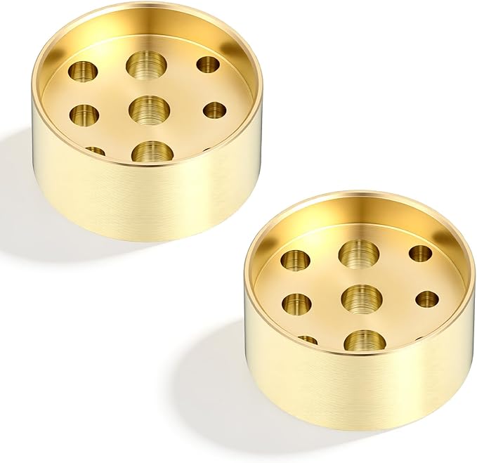 2 Pack Incense Holder Brass Incense Holder 9 Holes Small Retro Copper Burner Accessories for Meditation Spa Room Home Office