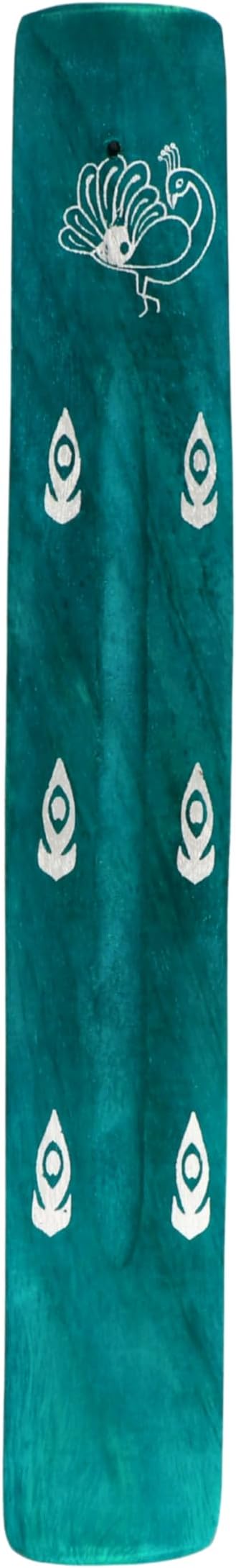 Hosley Set of 6 Wooden Incense Burner Green 10" Long Ideal Gift for Wedding, Aromatherapy, Zen, Spa, Reiki, Meditation