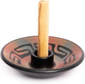 Palo Santo Holder with 5 Sticks - Luna Sundara Handmade Ceramic Incense Burner - Peach Chulucanas Pottery from Peru - Smudge Bowl for Sage - Aromatherapy Gift Set