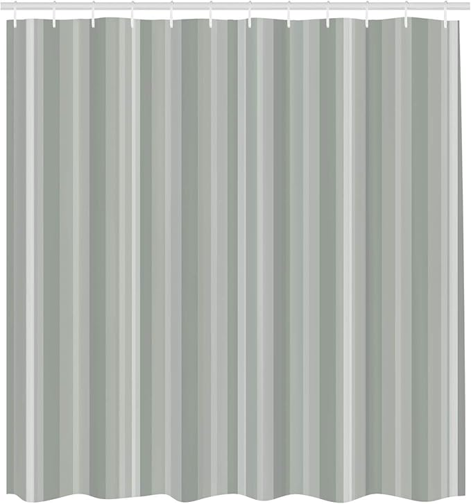 Ambesonne Stripes Shower Curtain, Abstract Ocean Inspired Palette Lines Geometrical Image Illustration, Cloth Fabric Bathroom Decor Set with Hooks, 84" Long Extra, Pale Almond