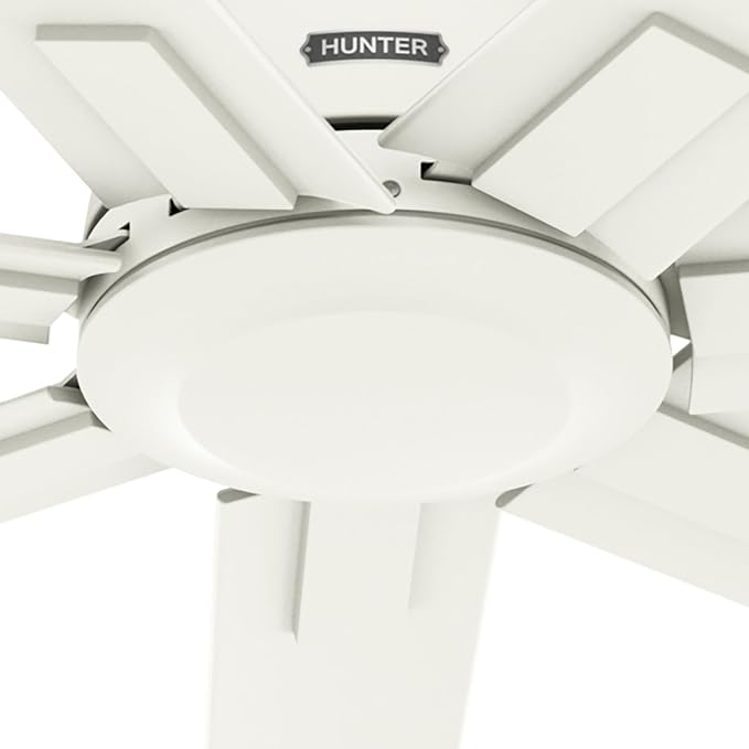 Hunter Downtown Indoor/Outdoor Ceiling Fan, Wall Control (Matte White, 72 inch)
