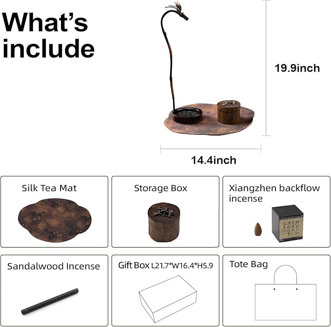 Dragon Mist Ritual Set | Bamboo Dragon Incense Holder with Heritage Lacquer | Thai Wooden Elephant Box, Peridot Stones & Sandalwood Incense | Meditation Décor & Feng Shui Gift for Home