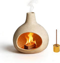 Ceramic Incense Holder, Mini Palo Santo Burner Chimney for Sticks, Cone Incense and Sage Smudging, Handmade Cone Incense Holder Burner for Yoga, Meditation, and Energy Cleansing (Milky White 01)