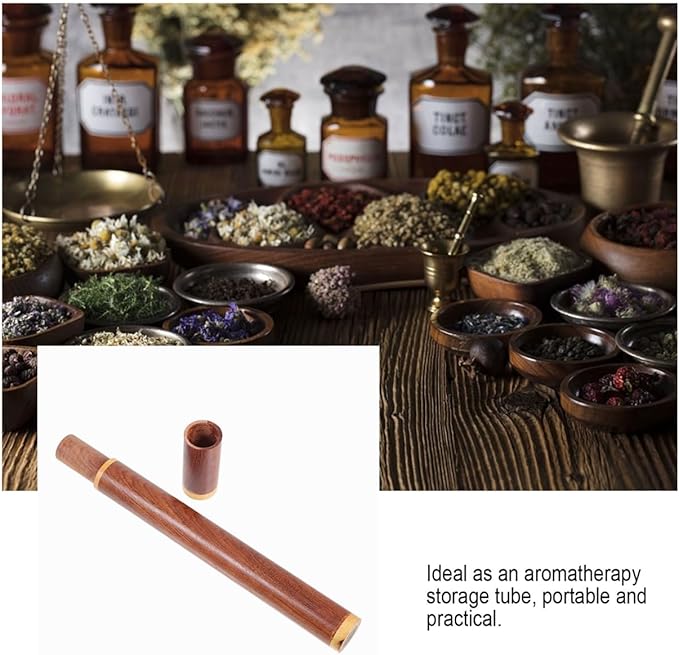 ARTIBETTER Wood Incense Holder Tube with Sealed Lid Smooth Natural Wooden Incense Stick Storage Container for Home Decor Meditation Aromatherapy Portable Compact 9.44X1.73X0.86 Inches