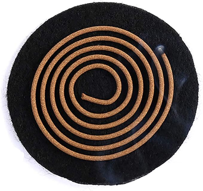 5pcs Black Round Incense Burner, 100mm, Fireproof Mat, High Temperature Cotton Pad, Fit for Incense Sticks Coils