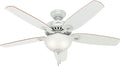 Hunter Builder Deluxe, Indoor, Ceiling Fan, with LED Light, 52 inch, White