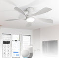 Sofucor Smart 42'' Low Profile Ceiling Fan with Lights and Remote, Flush Mount Ceiling Fan Work with APP/Alexa/Google for Modern Bedroom Living Room Patio, Dimmable LED Quiet Reversible DC Motor