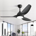 Sofucor 52 Inch Outdoor Ceiling Fans with Lights, Modern Ceiling Fan with 3 Plastic Blade, Quiet, Dimmable, High 7000CFM 6-Speed 3-Timer Reversible DC Motor, for Bedroom Living Room, ETL, Black