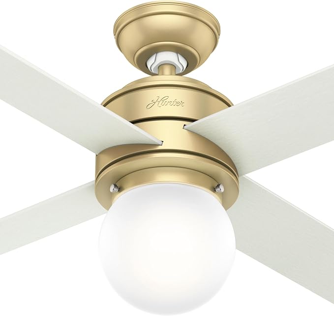 Hunter Hepburn, Indoor, Ceiling Fan, with LED Light, 44 inch, Modern Brass
