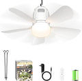 Gliztech Canopy Fan 20.5'', Portable Outdoor Ceiling Fan with Light with Remote Control and Extension Hook, Easy Operation Battery Powered Fan Light for Gazebo, Tent, Patio, Camping (20.5 inch)