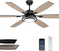 Fanbliss 60 Inch Black Large Ceiling Fans with Lights and Remote Control for Living Room, Modern Ceiling Fan with Quiet Reversible DC Motor, Ceiling Fan Lights for Garage, Patio, Indoor and Outdoor