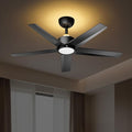 ocioc Ceiling Fans with Lights and Remote,44 Inch Black Ceiling Fan with Backlight,6 Speeds,3000–6500K Dimmable,Quiet Reversible DC Motor,Modern Ceiling Fan for Bedroom Living Room Patio