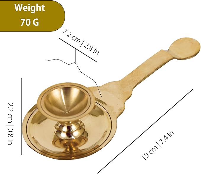 Spillbox Kapoor | Karpoor Diya Deepam Brass Karpuram Arati| Aarathi Stand for Puja|Pooja Room|Mandir Home & Office Decoration Ganga-Karpoor-Stand, Medium