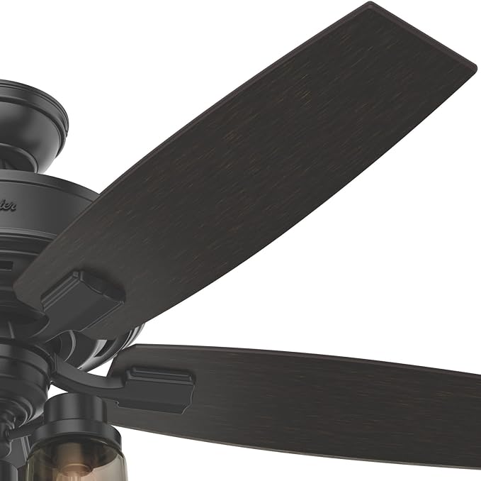 Hunter Bennett, Indoor, Ceiling Fan, Standard Mount, 52 inch, Matte Black