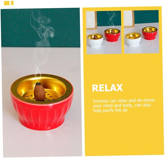 Zerodeko Decorative Incense Burner Censer Lightweight and Compact Incense Holder for Home Yoga Meditation and Office Use Retro Stove Elegant