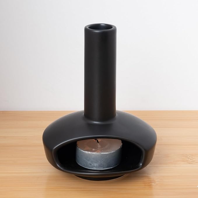 Tnstbiee Cute Modern Palo Santo Holder, Handcrafted Mid-Century Ceramic Burner for Stick and Incense Cone, Decorative holder with Chimney Design for Yoga & Meditation Spaces, Ideal Gift for Home Decor