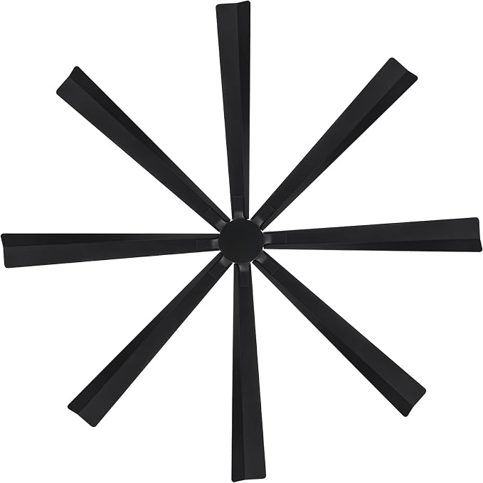 Modern Forms Size Matters Indoor and Outdoor 8-Blade 84in Smart Ceiling Fan in Matte Black with Remote Control with Alexa and iOS or Android App