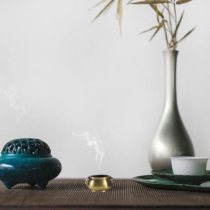 Incense Burner, 3Pcs Bronze Incense Holder Cone Holder Bowl-Shape Incense Burner for Joss Stick, Tower Incense, Incense Coil (3 Styles)