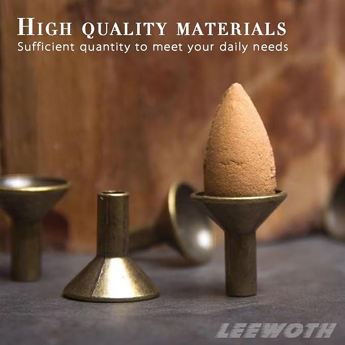12 Pack Metal Backflow Censer Holders - Durable Incense Burners with Unique Smoke Design, Cone Holders for Meditation/Yoga/Home Decor, 12PCS Heat-Resistant Backflow Holders Set