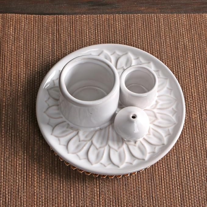 Comeon Ceramic Incense Stick Holder,Home Yoga 3 in 1 Incense Burner Sage Holder for Burning