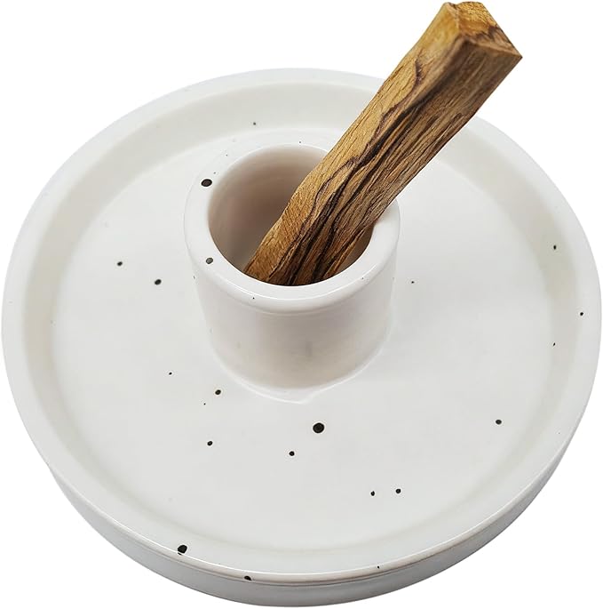 Palo Santo Holder, Ceramic Incense Stick Holder, Sage Holder for Yoga, Meditation, and Energy Cleansing, Unique Ceramic Incense Holder Gift for Palo Santo Sticks (White)