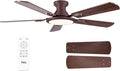 TCL 52" Ceiling Fan with Light: Wood Grain Blades Copper Bronze Finish Low Profile Ceiling Fan with Light and Remote Control Flush Mount DC Reversible Motor Noiseless 6 Speeds for Bedroom(Brown)
