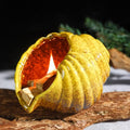MOUGIGI Yellow Ceramic Conch Palo Santo Holder - Mini Chimney Incense Burner, Tabletop Smudge Bowl Compatible with Sage/Sticks/Cones/Copal,for Yoga、Zen Meditation、Witchcraft, Ideal Altar Decor Gift