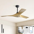 Sofucor 52 Inch Smart Ceiling Fan No Light, Modern Ceiling Fan with 3 Plastic Blades, Compatible with Alexa/Google/App, 6 Speeds 4500CFM, Timer Quiet Reversible DC Motor, ETL/FCC