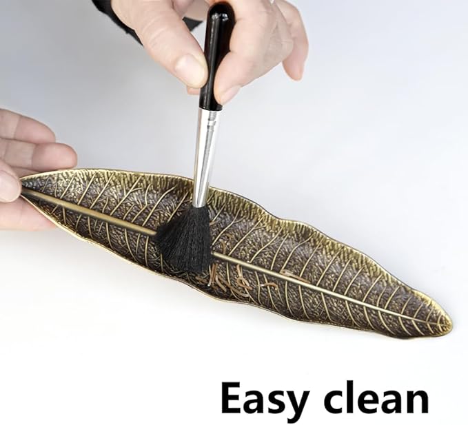 Leaf and Snail Incense Burner, Incense Holder Set Incense Ash Catcher, Incense Sticks Holder for Meditation Room, Yoga, Home, Office (Bronze)