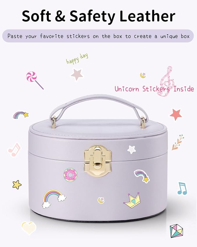 VLANDO Bithday Gifts for Girl, Musical Jewelry Box for Girls, Small Kid Music Box with Ballerina for Party Bedroom Decor, Gifts for Girls Kids - Light Purple