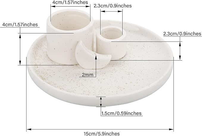 ZenBless Incense Burner, Palo Santo Sage Candle Holder for Burning, Incense Holder for Sticks, Ceramic Ash Catcher Tray for Meditation Yoga Room Home Decor Spritual Gifts(White)