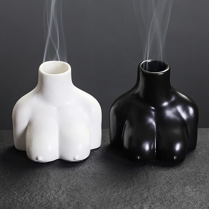 Palo Santo Holder Ceramic Incense Holder for Burning Palo Santo Sticks and Sage Sticks, Creative Palo Santo Burner for Spiritual Meditation & Yoga, Sage Holder for Tabletop Art Decorative (White)