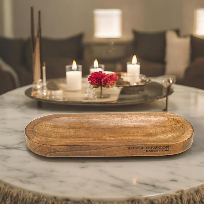 Handmade Wooden Insence Tray,Incense Holder,Incense Burner,Ash Catcher for Meditation & Yoga,Great Gift for Any Occasion,Modern Insense Stick Holder for Home Decor,12" x 4.2" x 1" Inches