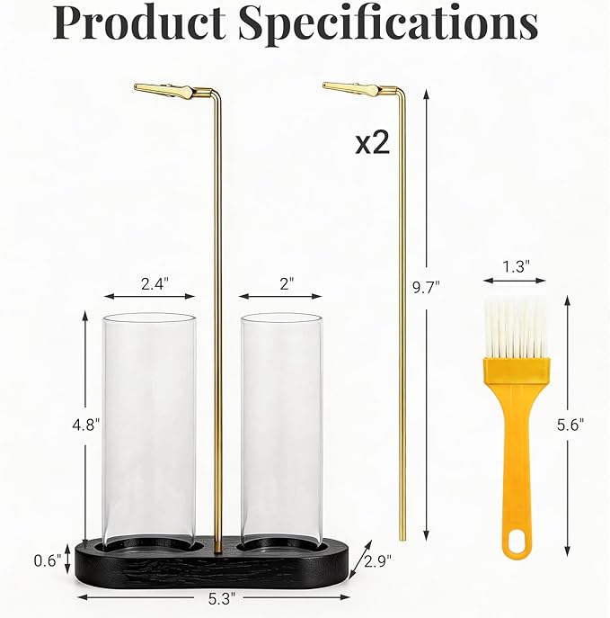 Glass Incense Holder, 2 in 1 Hanging Incense Burner Holder with Ash Catcher & Storage | Cute Boho Decor for Meditation, Yoga, Spa | Stick Incense Holder, Incense Tray Alternative Censer (Black)