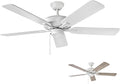 Hinkley Metro 52" Indoor White Ceiling Fan No Light, Traditional Style, Reversible Wooden Fan Blades, Chalk White and Weathered Wood, Remote Sold Separately