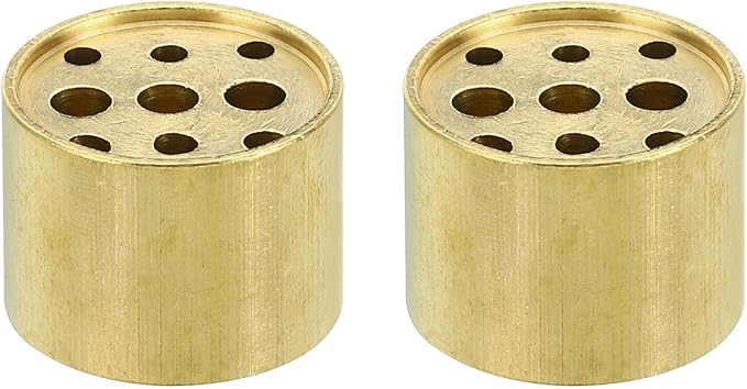 PATIKIL Incense Holder, 2 Pack Brass Incense Cone Burner Stick Holder with 9 Holes Incense Stand Base for Yoga Spa Room Home Office, 0.8" Dia. 0.6" Tall