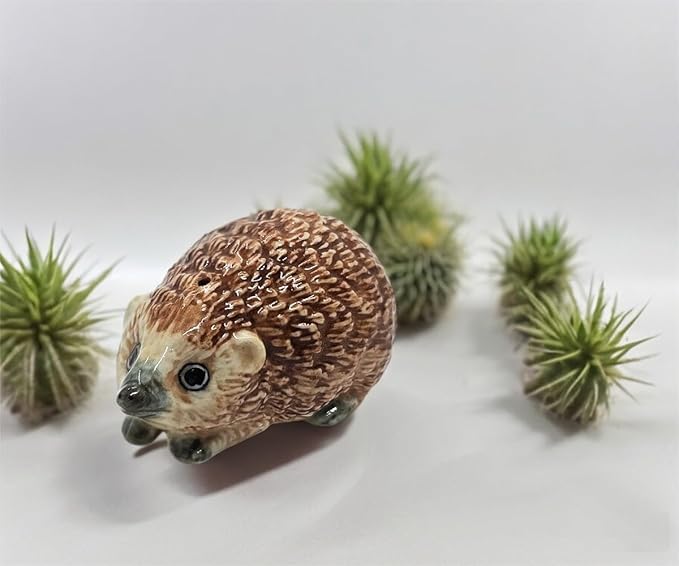 2¼" Brown Hedgehog Porcupine Elegant Ceramic Incense Stick Holder Artistic Collectible Figurine for Adult Collectors Sophisticated Interior Accent Gift Handcrafted Porcelain Home Decor