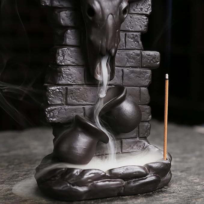 Cone Incense Holder Waterfall - Cool Smoke Back Flowing Backflow Incense Burner Ceramic Fountain, Unique Incense Sticks Holder Stand for Sticks Ash Catcher/Yoga/Meditation/Zen