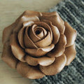 Collectible Handmade Chinese Ceramics, Mini Rose Ceramic Incense Stick Holder, Handicraft Flower Lotus Incense Burner Bowl Ash Catcher Inscent Tray for Home Decor and Gift, 2.55 Inch, Gray
