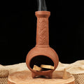 MOUGIGI Handmade Terracotta Palo Santo Holder & Mini Chiminea Incense Dish-Elegant Cone Burner for Palo Santo Sticks & Sage-Ideal for Energy Cleansing, Yoga, Meditation,Zen,Altar Decor & Aromatherapy