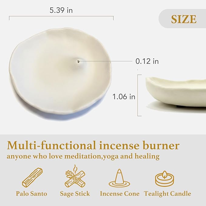 Minimalist Stone Sand Incense Holder – Handcrafted Modern Minimalist Incense Stick Holder for Meditation, Yoga, Aromatherapy, Home, Office Decorative Burner