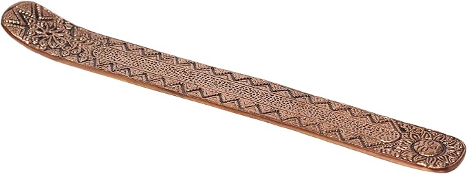 Hosley Antique Copper Aluminium Incense Holders. 9.5-Inch-Long Holder, Rich Antique Copper Finish Adding Rustic Charm to Any Room, Perfect for Home Ambiance and Décor