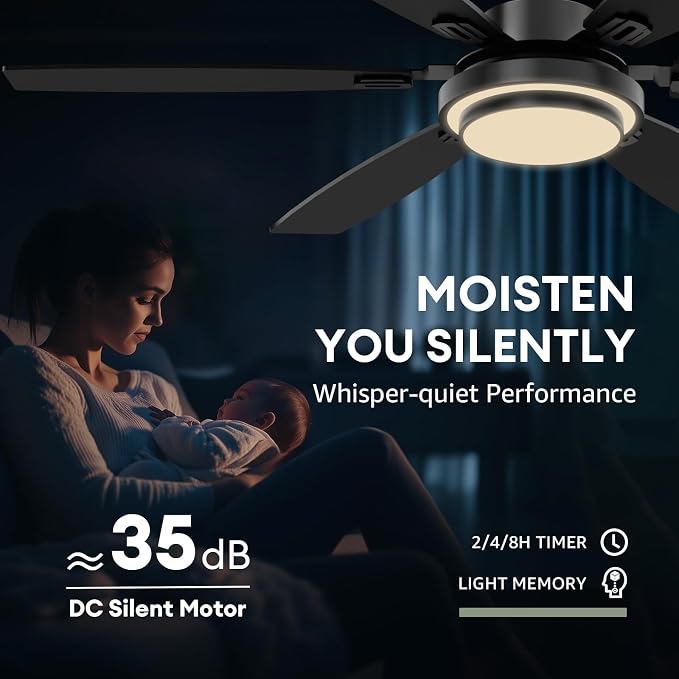 Fanbliss 60 Inch Black Large Ceiling Fans with Lights and Remote Control for Living Room, Modern Ceiling Fan with Quiet Reversible DC Motor, Ceiling Fan Lights for Garage, Patio, Indoor and Outdoor