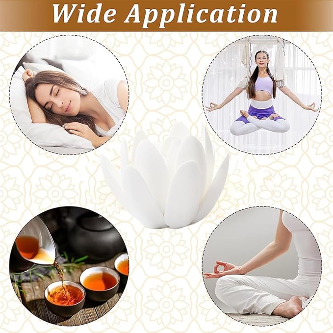 GORGECRAFT Ceramic White Lotus Incense Burner Flower Cone Incense Sticks Holder Handmade Porcelain Petals Style Coil Base Support Stand for Yoga Studio Living Room Home Fragrance Decoration