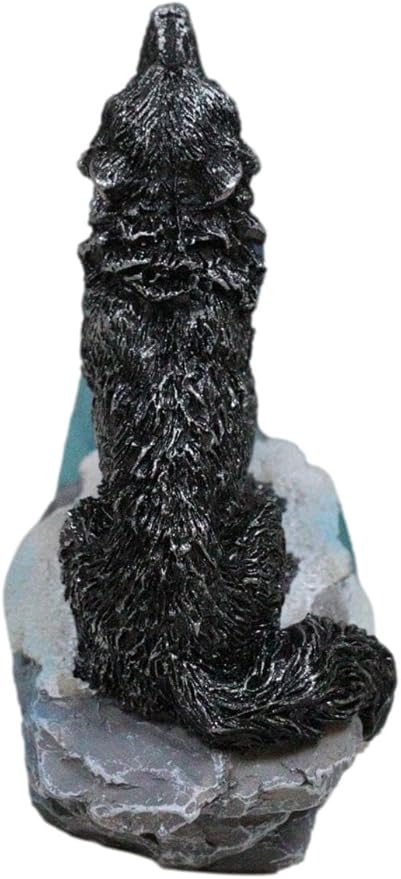 Ebros Gift Alpha Tundra Forest Gray Wolf Remus Howling Incense Burner Holder Figurine Mystic Moon Howler Wolves and Timberwolves Decor